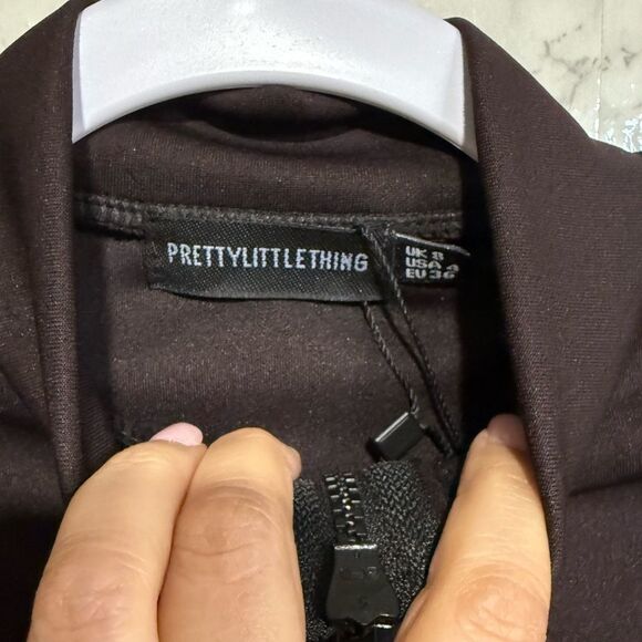 NEW PrettyLittleThing Women's Scuba Brown
Bodysuit Size 4 - Picture 6 of 10